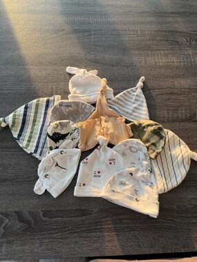 LOT of 12 Baby Hats + Matching Booties | Tahari, Martha Stewart, Gerber & More!
